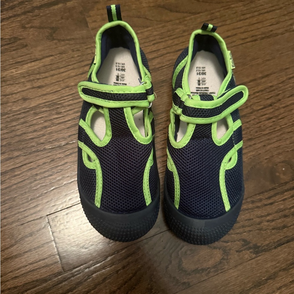 Kids Navy and Lime Green water shoes